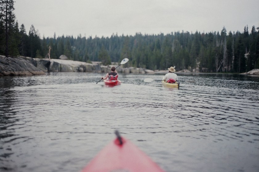 Cramped Up Utica Reservoir red kayak pair