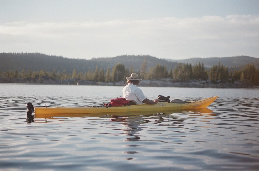 Cramped Up Utica Reservoir yellow kayak