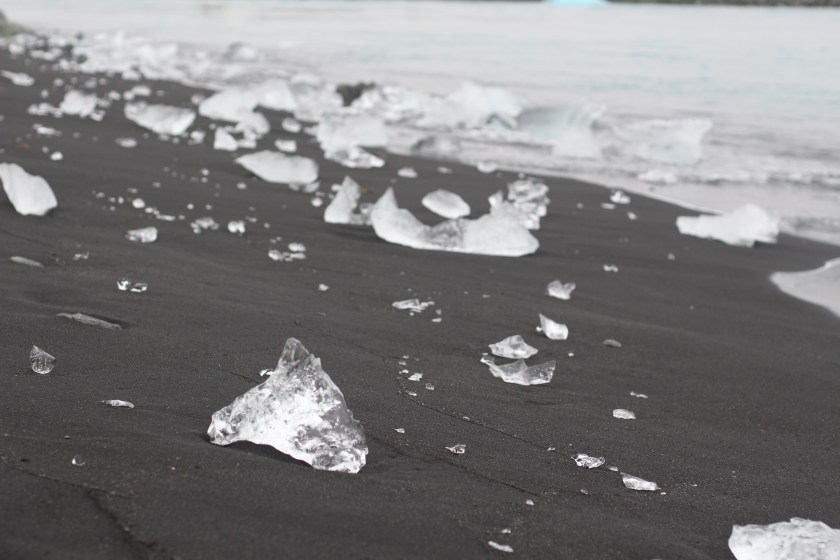 Cramped Up Iceland jokulsarlon iceberg lagoon black sand beach crystal 2