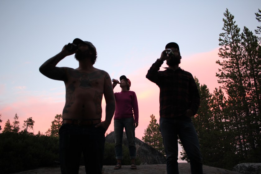 Cramped Up Utica Reservoir drinking beers