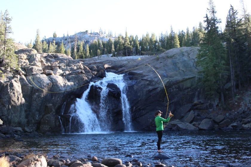 Cramped Up Yosemite Glen Aulin Falls fly fishing