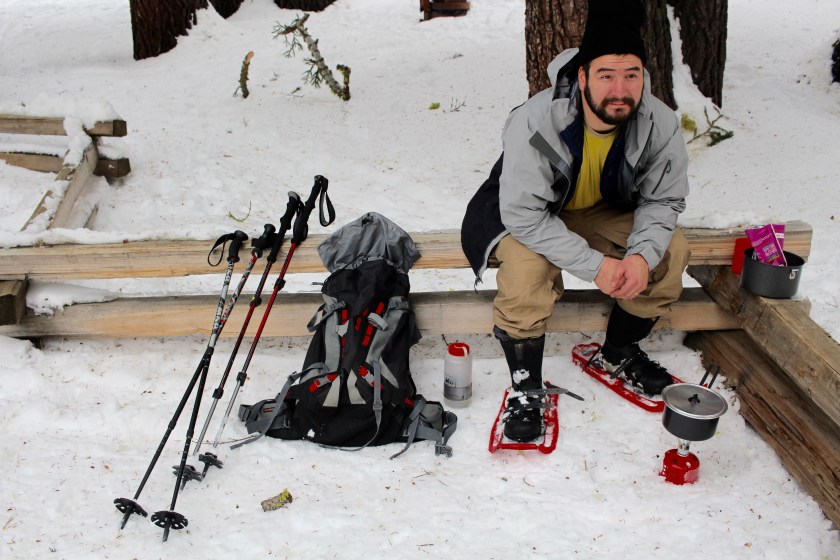 Cramped Up snowshoe meadow lunch