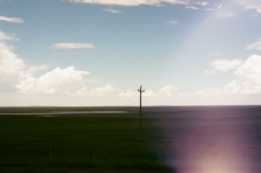 cramped up road trip montana field